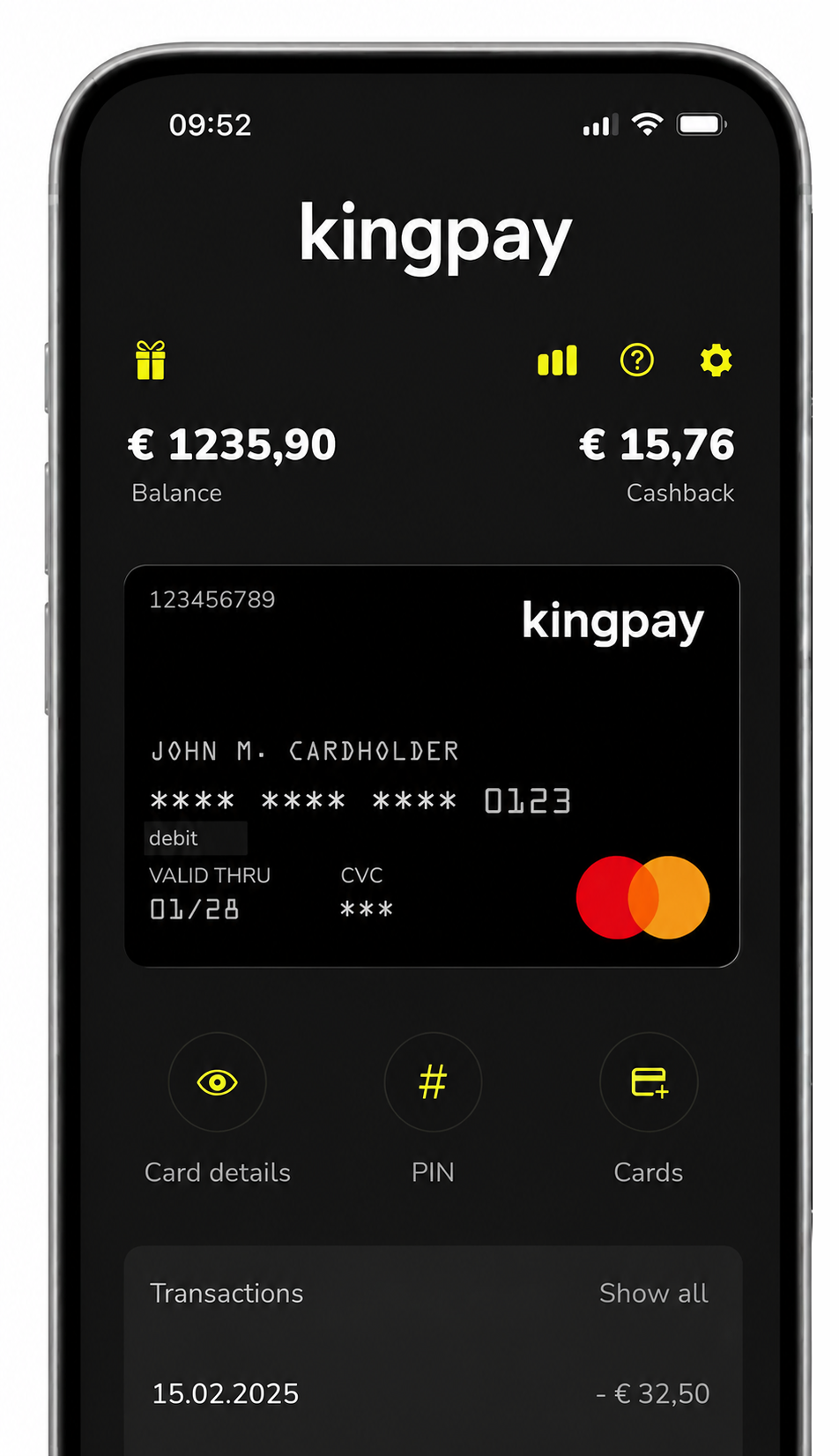 kingpay App auf dem Smartphone