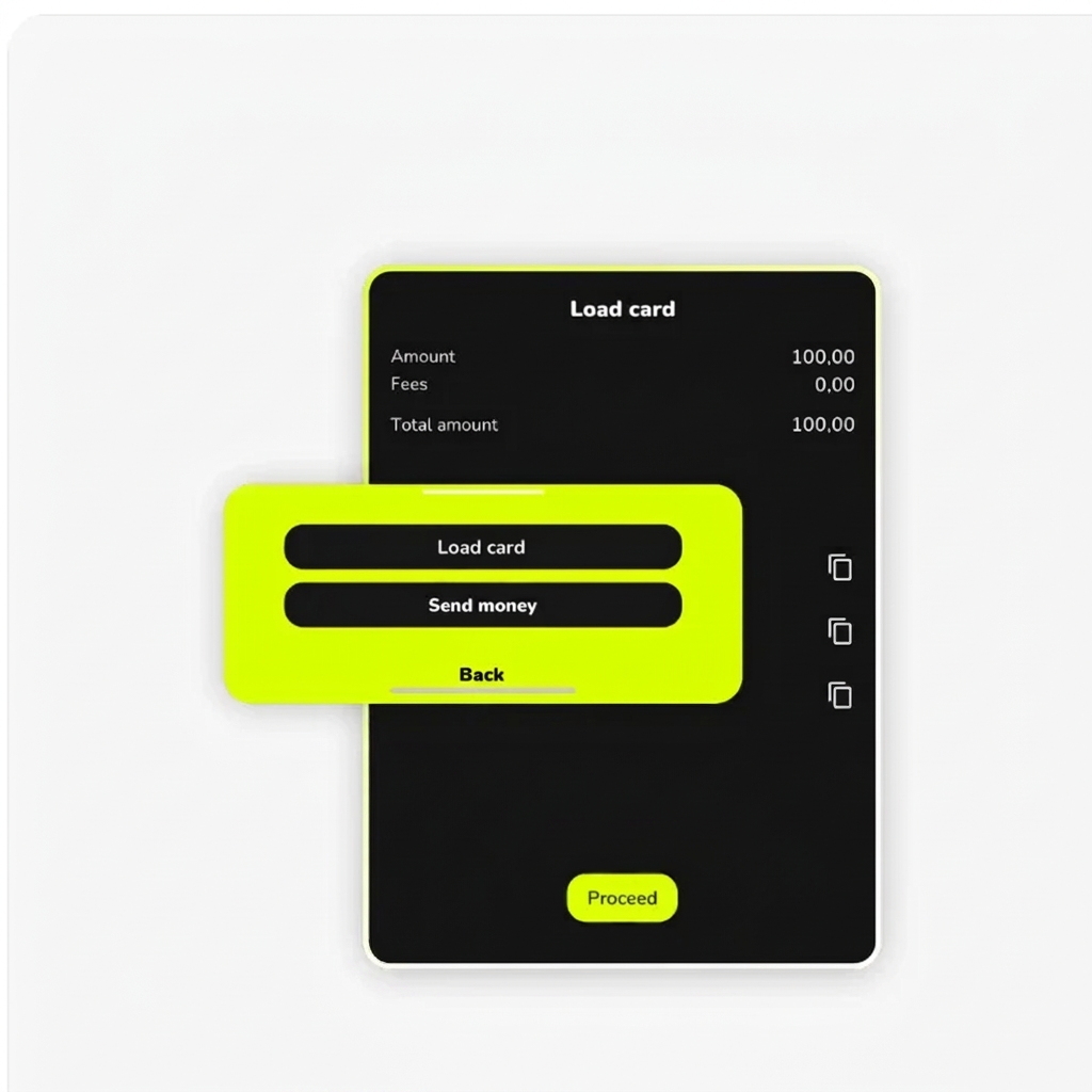 kingpay Echtzeit-Aufladung mit Load-card-Ansicht